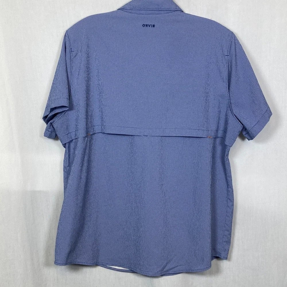 Orvis River Guide 2.0 Short-Sleeved Shirt in Ocean Blue Gingham/check Pattern L - Picture 10 of 12